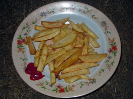 Complete meal on Mount Rinjani