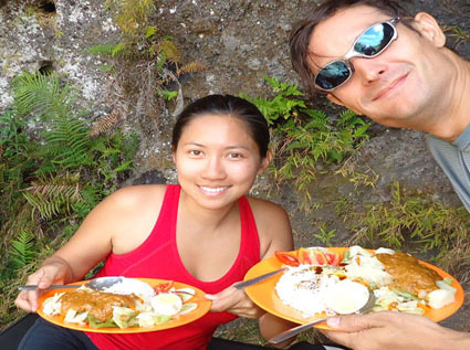 Gado gado with peanut sauce on Mount Rinjani