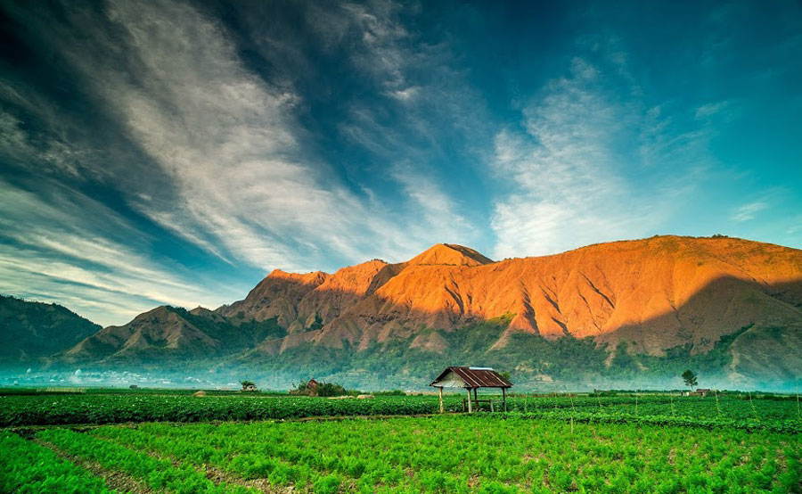 Sembalun Lawang Village - under foot of mount Rinjani altitude 1200 m of Mount Rinjani